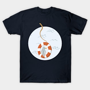 Funny seagull chilling in life buoy T-Shirt